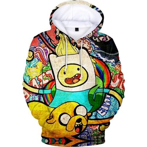 Anime Adventure Time Hoodie 3D Finn And Jake Streetwear Personalized printing Hip Hop Pullover Men/Women/Students Hoodies 4XL