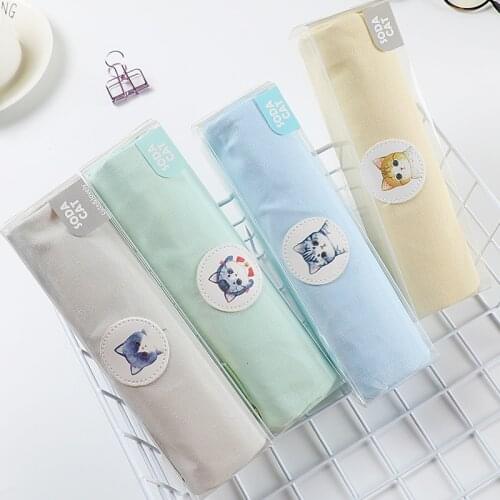 Kawaii Cat Pencil Case Fabric School Supplies Bts Stationery Gift School Cute Pencil Box Pencilcase Pencil Bag School Supplies