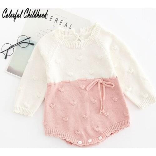 0-2Y baby girls cotton-knitted romper bow-knot X-mas party princess warm wool pagliaccetto/baju monyet bayi/vauvanpuvut/Baby-O