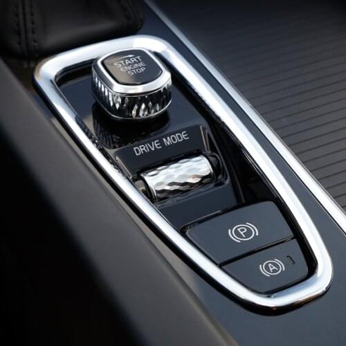 For VOLVO S90 V90 2017 2018 2019 ABS Chrome Interior Electronic Handbrake Frame Cover Trim Car Styling