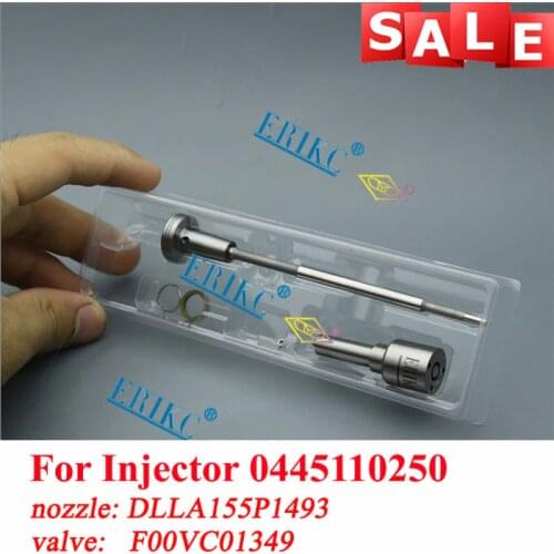 ERIKC Fuel Injection Injector Overhaul Repair Parts Nozzle DLLA155P1493 Valve F00VC01349 For VOLVO 0445110250 30750283 30750282