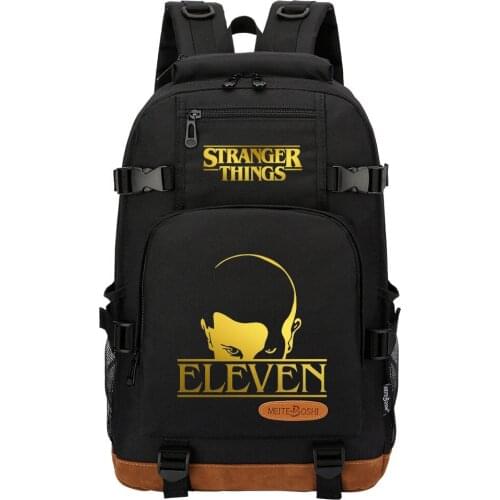 New Gold Stanger Things Prints Boys Girls Kids School Book Bags Women Bagpack Teenagers Canvas Men Laptop Travel Backpack