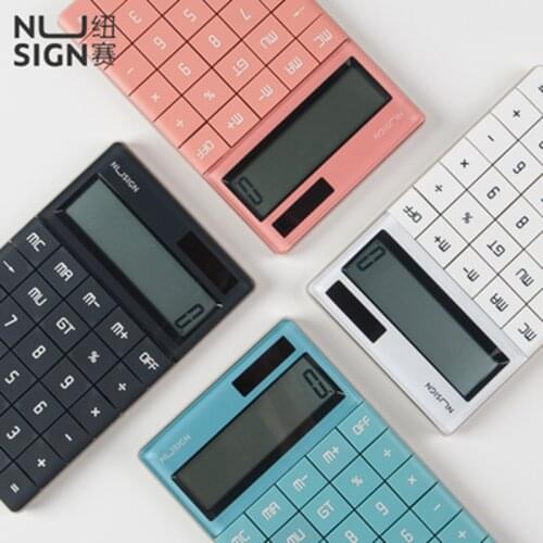 2019 New style Deli NS041 Fanshion Calculator for Business, Office and Finance 12 bits Dual power supply 4 colors optional