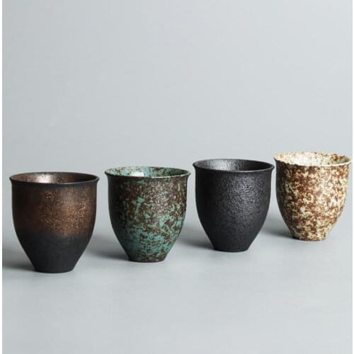 Ceramic Teacup Porcelain Tea Cup Chinese Kung Fu Cups Drinkware 100ml Japanese Style Handmade Rough Pottery Coffee Mug