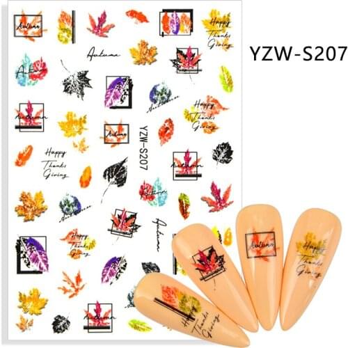 Ink Maple Leaf Line adhesive 3d nail sticker foil nails art decoration cute cartoon designs nail decals manicure supplies tool