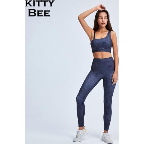 Yoga Set 2021 Sport Gym Set Women Fitness Leopard Workout Running Jogging Suits Women Sports Bra And Leggings Women Sportswear
