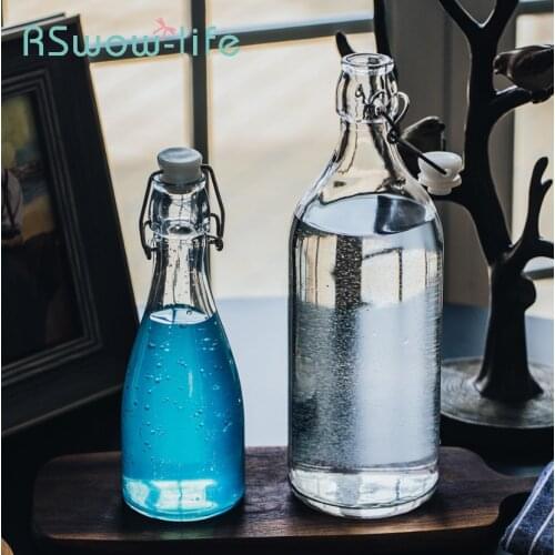 Creative Snap Seal Design Glass Bottle Beer Brewing Wine Bottle Wine Seal Bottles Olive Oil Bottles For Home Decoration Supplies