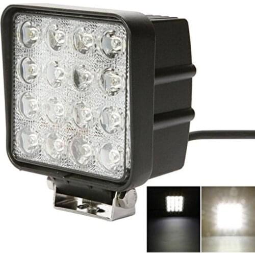 Square 4.3" inch 48W LED Work Light Bar Lamp for Motorcycle Tractor Boat Off Road excavator crane Fork lift Fishing boats12V 24V