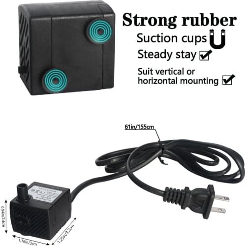 AC 110V/220V-240V 2.5W Miniature Black Electric Submersible Water Pumps Aquarium Fountain Air Fish Pond Tank 1pcs