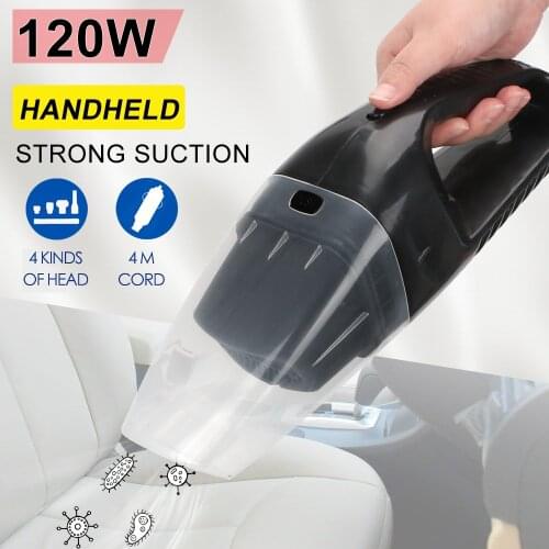 LEEPEE Powerful Car Handheld Vacuum Cleaner with LED Light Wet and Dry Dual Use 12V Vacuum Cleaning Car Clean Accessories