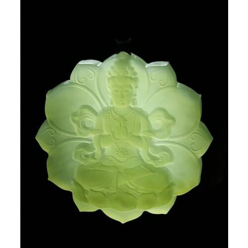 Natural hetian green jade hand-carved guanyin green jade pendant jade necklace men necklaces women pendants jade jewelry
