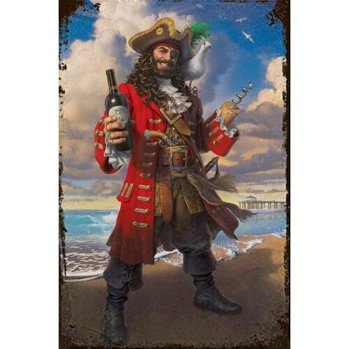 Novelty Funny Sign Captain Morgan Vintage Metal Tin Sign Wall Sign Plaque Poster for Home Bathroom and Cafe Bar Pub Wall Decor