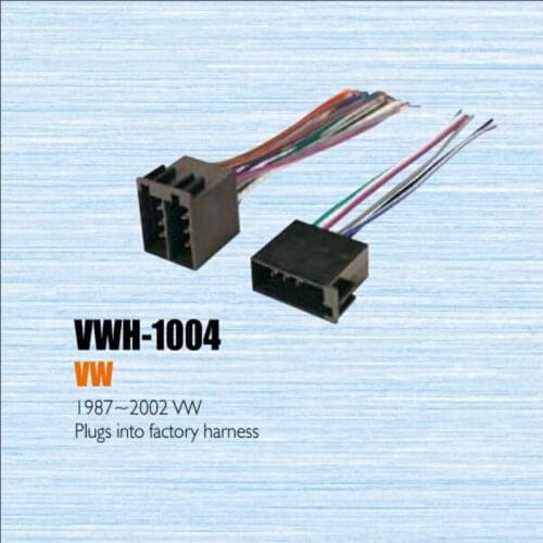 Plugs Into Factory Harness For VW 1987-2002 - Radio Power Wire Adapter / Aftermarket Stereo Cable / Male DIN To ISO