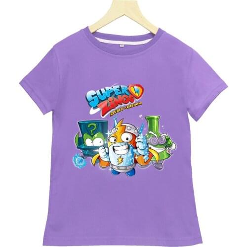 SUOER ZINGS Cartoon Printed Casual Sports Suit Boys and Girls Summer Short-sleeved T-shirt Kids Summer Clothes COTTON