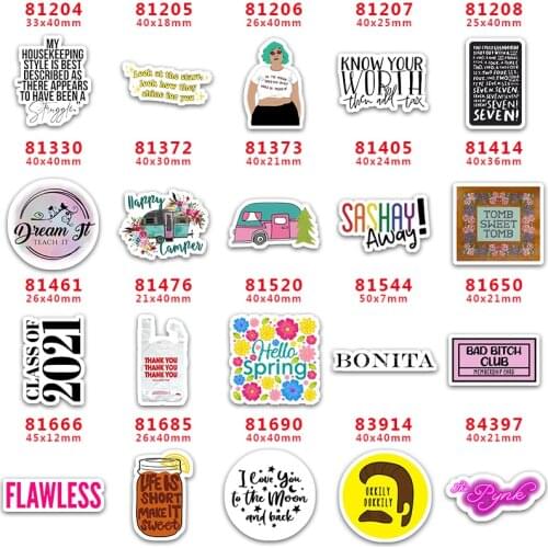 DIY Craft Supplies Sewing Accessories Cartoon Letter And Word Printed Planar Resins Mold 30 Pieces. PR-81204