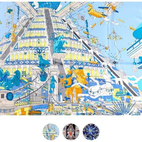 Luxury Scarves 90*90 cm Silk Scarf Top Square Silk Twill Scarf Handmade bandana Foulard Femme Soie De Marque De Luxe 90cm 90cm