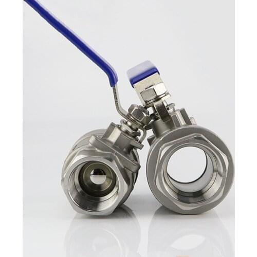 1/8" 1/4" 3/8" 1/2" 3/4" 1" BSPT Equal Female Full Port 2-Piece Ball Valve 304 Stainless Steel Water Gas Oil