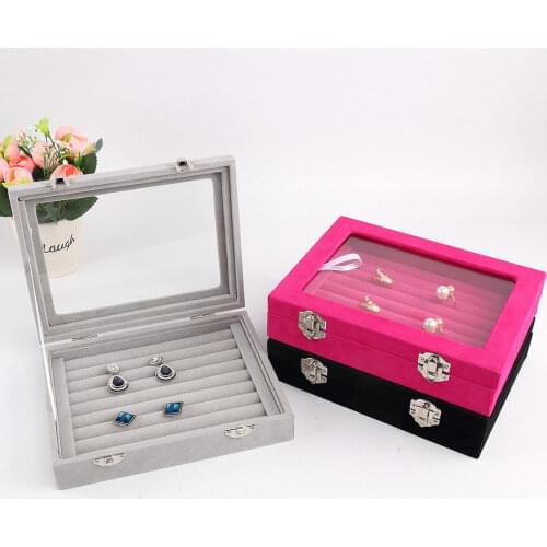 Jewelry Display Casket / Jewelry Storage Organizer Earrings Ring Box Case for Jewlery Gift Box Jewelry Box Free Shipping