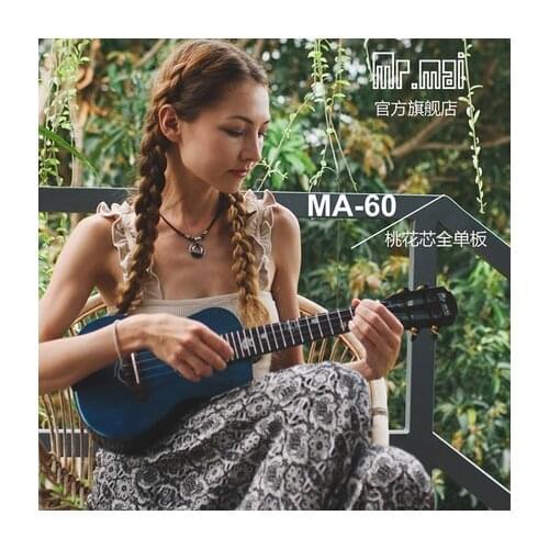 Mr.mai MA-60 Concert Ukulele 23 Inch Solid Mahogany Wood Gloss Finish With Gig Bag Tuner Capo Belt