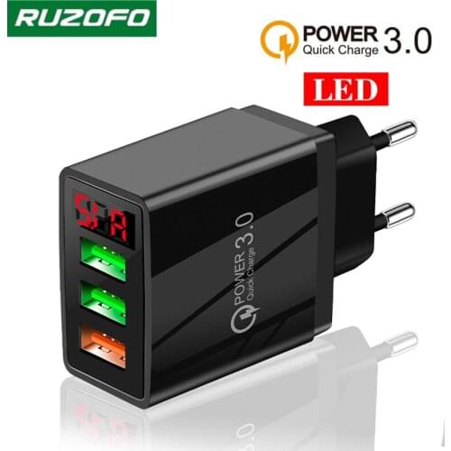 Display USB Charger Fast Charging Adapter EU/US Plug For iPhone 11 Samsung Universal Smart Mobile Phone Fast Chargers Charging