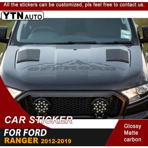 Car Sticker Bonnet Hood Scoop 4x4 Off Road Graphic Vinyl Cool Car Decal For Ford Ranger 2012 2013 2014 2015 2016 2017 2018 2019