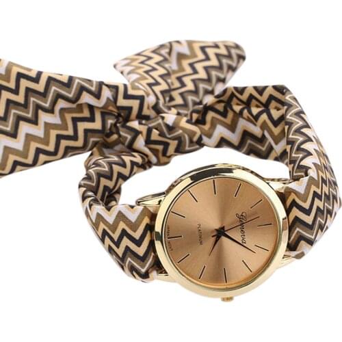 GENEVA Women Watches Zegarek Damski Vogue Floral Strap Wristwatch Womens Cloth Quartz Watch Dress Bracelet Relogio Feminino Ff