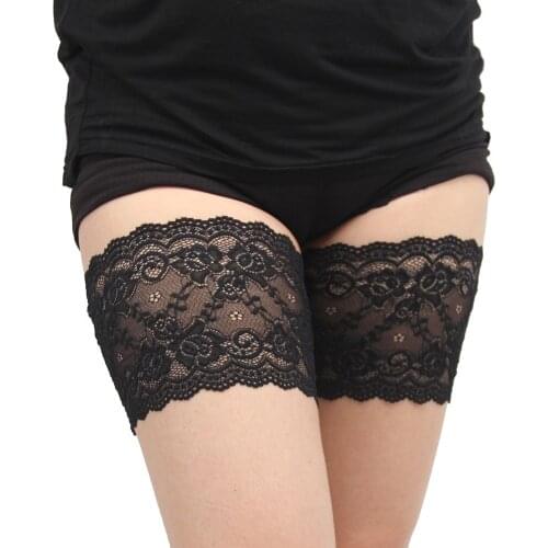 2ladies socks antiskid lace antiskid stealth transparent silicone sexy silk stockings elastic thigh sleeve plus-size ruthlessly