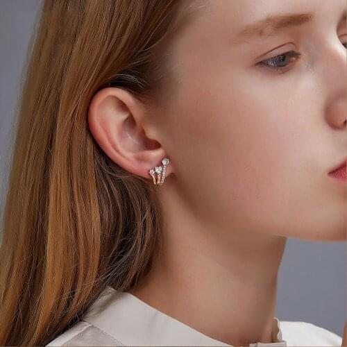 Gold Silver Color Ear Cuff For Women 1 pcs Charming Zircon Stud Earrings earcuff Without Piercing Earrings Jewelry Girls Bijoux