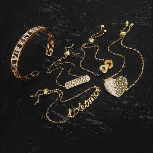 Bewill S925 Amour Letter Bracelet toietmoi Love Heart-shaped Golden Bracelet Female Fashion Luxury Brand Jewelry Gift For Women