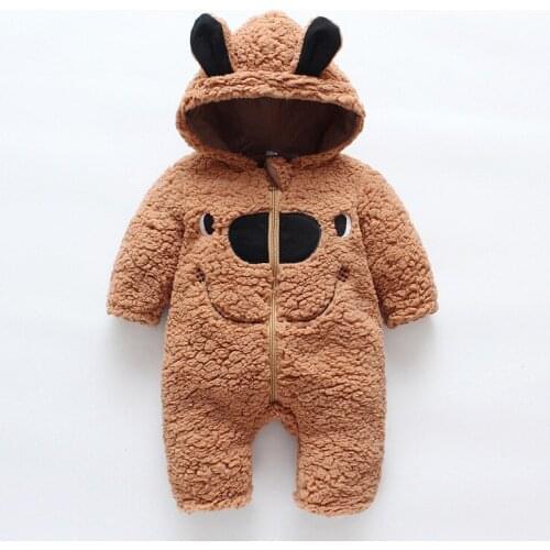 Newborn Baby Winter Clothes Infant Spring Jacket for Girls Jumpsuit for Boys Soft Flannel Romper Baby Clothes 0-12 Month