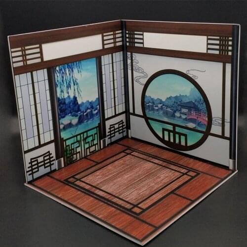 1/12 Chinese Style House Patio Model Background Scene Accessories for Action Figure