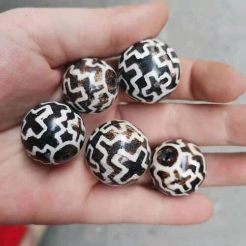 1pcs/lot high-quality Bontic wood fossil beads Big round dzi Cultural heritage natural Accessories Necklace bracelet diy Jewelry