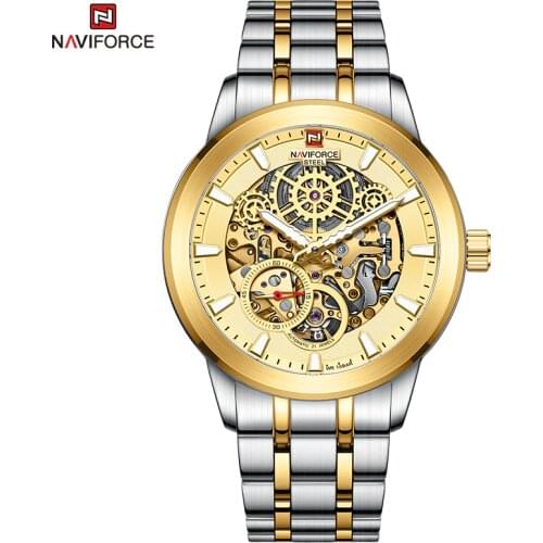 NAVIFORCE Brand Movement Automatic 100m Waterproof Clock Elegant Stainless Steel Relogio Masculino Gift For Mens Relojes Hombre