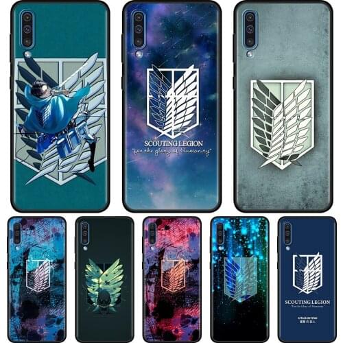 Attack On Titan Badge Case For Samsung Galaxy A50 A70 A10 A20e A30 A40 A20s A10s A10e A80 A90 A60 A30s TPU Shell Silicone Cover