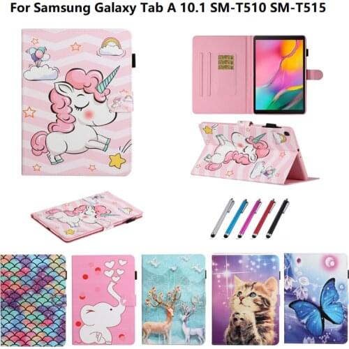 For Samsung Galaxy Tab A 10 1 2019 SM-T510 SM-T515 Case Cute Unicorn Elephant Cover for Funda Samsung Galaxy Tab A 10.1 Case Pen