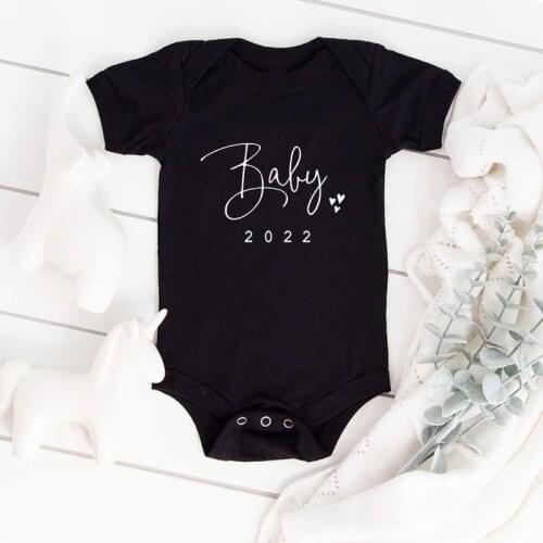 Baby Coming Soon 2022 Simple Print Pregnancy Announcement Baby Bodysuits Pregnancy Reveal Onesies Toddler Baby Outfits