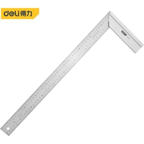 Deli 500MM Stainless Steel Square Ruler Right Angle 90 Turning Ruler Woodworking Ruler Steel Turning Ruler Measuring Tools Gauge