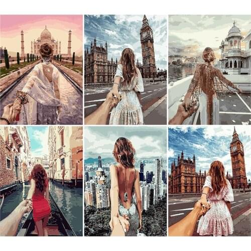 HUACAN Woman Diamond Painting Full Square 5D Diamond Embroidery Portrait Rhinestones Fall Decorations For Home