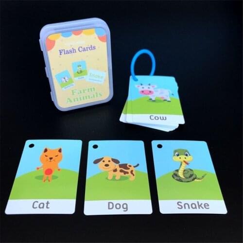 Null Baby English Learning Word Card Pocket Flash Cards Preschool Montessori Educational Toys Letters Alphabet ABC Numbers For
