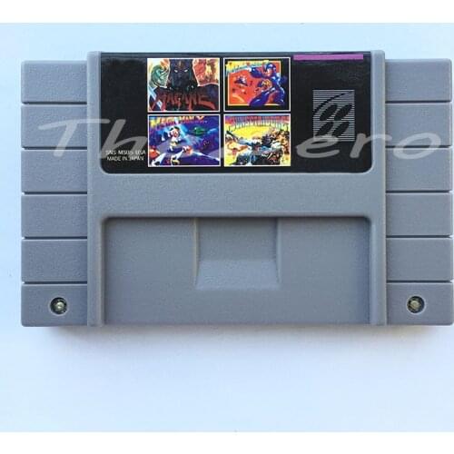 Super 4 in 1 for 16 bit NTSC Console Game Cartridge Hagane Mega Man 7 Mega Man X Sunset Riders for 46 Pin