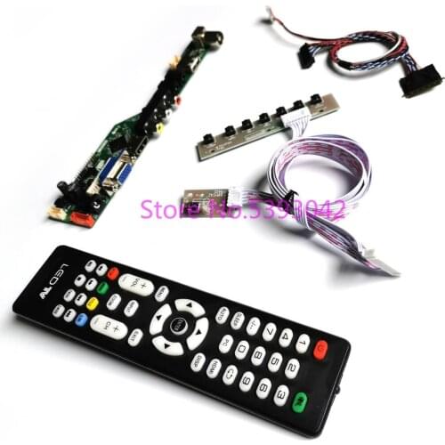 KIT for LTN156AT02-A01/A02/A03/A04/A11 remote+keyboard 40-Pin LCD panel LVDS 1366*768 USB AV Analog TV control drive board