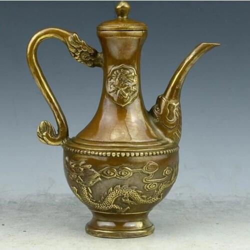 A brass copper antique teapot pot dragon flagon eight copper kettle "Home Furnishing crafts