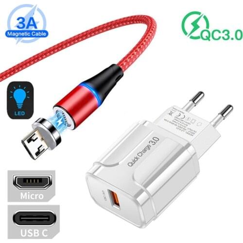 For Huawei Y8P Y5 Y9 Prime 2019 P Smart Z Phone Charger USB Magnetic Fast Charge Type C Micro Cable Leagoo T8s Umidigi A5 A7 Pro