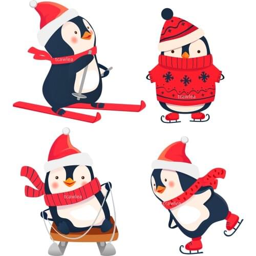 Winter Skiing Christmas Penguin Metal Cutting Dies Animal Doll For DIY Craft Scrapbooking Cards Decorative