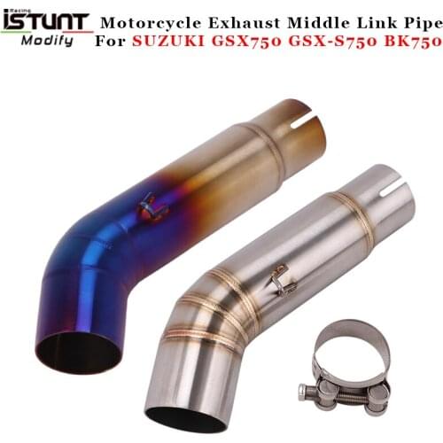 Motorcycle Exhaust Modified Middle Link Pipe Escape Moto Connection 51MM Muffler For SUZUKI GSX750 GSX-S 750 BK750 Slip On