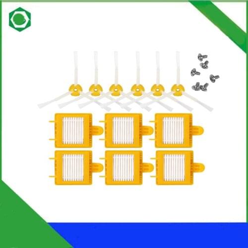 Brush & Filter Kit for IRobot Roomba 700 Series 760 770 780 Vacuum Cleaner 6Pcs 6-armed Side Brush 6Pcs HEPA Filters