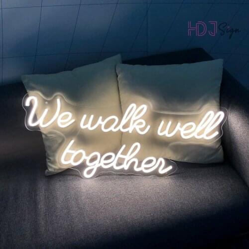 Custom Neon Sign We Walk Well Together Wall Decor For Home Cafe Wedding Propose Party Luminescent Signboard Couple Gift