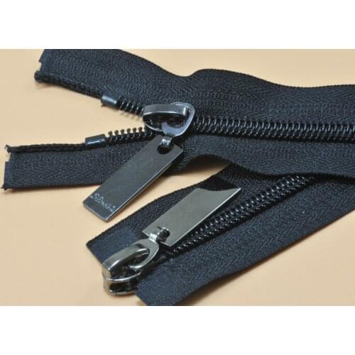 #5 nylon zippers with double sliders for coat down jacket clothing zipper 60 70 80 90 100 120 150cm 5pcs/lot white black