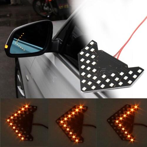 Niscarda Auto Car Side Mirror Light LED Flowing Turn Signal Indicators Arrow 33 SMD Sequential Arrows Yellow Lamp