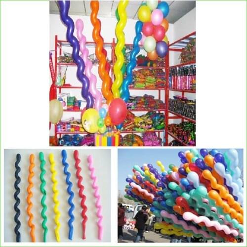 100Pcs/Pack New Fashion Giant Rubber Helium Spiral Latex Balloons Wedding Birthday Party Decoration Ballons